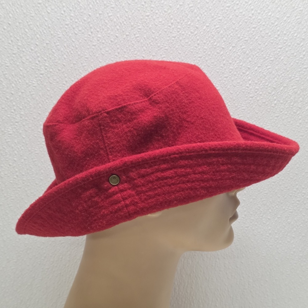 Vintage Baar & Beards Red Wool Blend Bucket Hat Made In Hong Kong - Picture 9 of 12